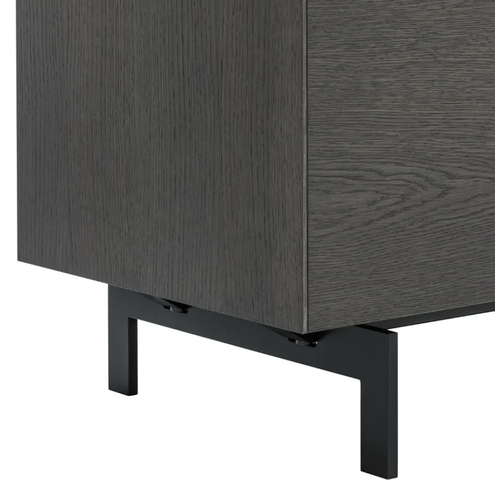 Piure Sideboard Nex E02 Eiche grey, Mattlack P43 Coal Hot