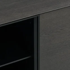 Piure Sideboard Nex E02 Eiche grey, Mattlack P43 Coal Hot