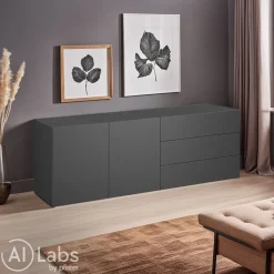 Edition Sideboard Pan dunkelgrau, schwarz Clearance