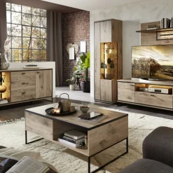 Livetastic Sideboard Ruben eichefarbig, schwarz Sale