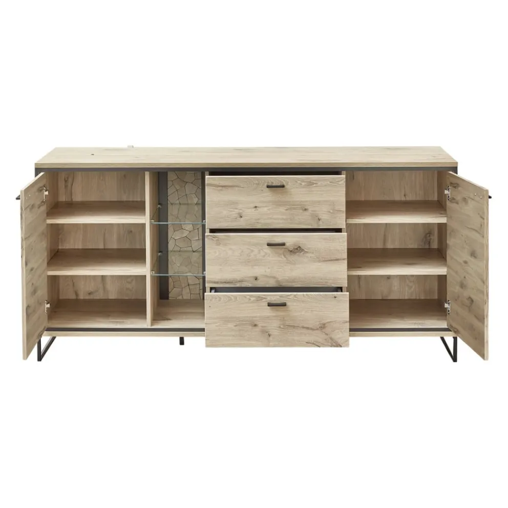 Livetastic Sideboard Ruben eichefarbig, schwarz Sale