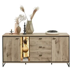 Livetastic Sideboard Ruben eichefarbig, schwarz Sale