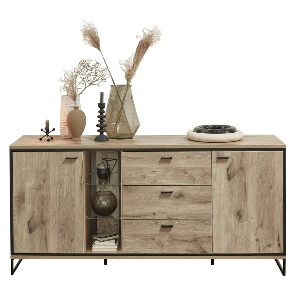 Livetastic Sideboard Ruben eichefarbig, schwarz Best