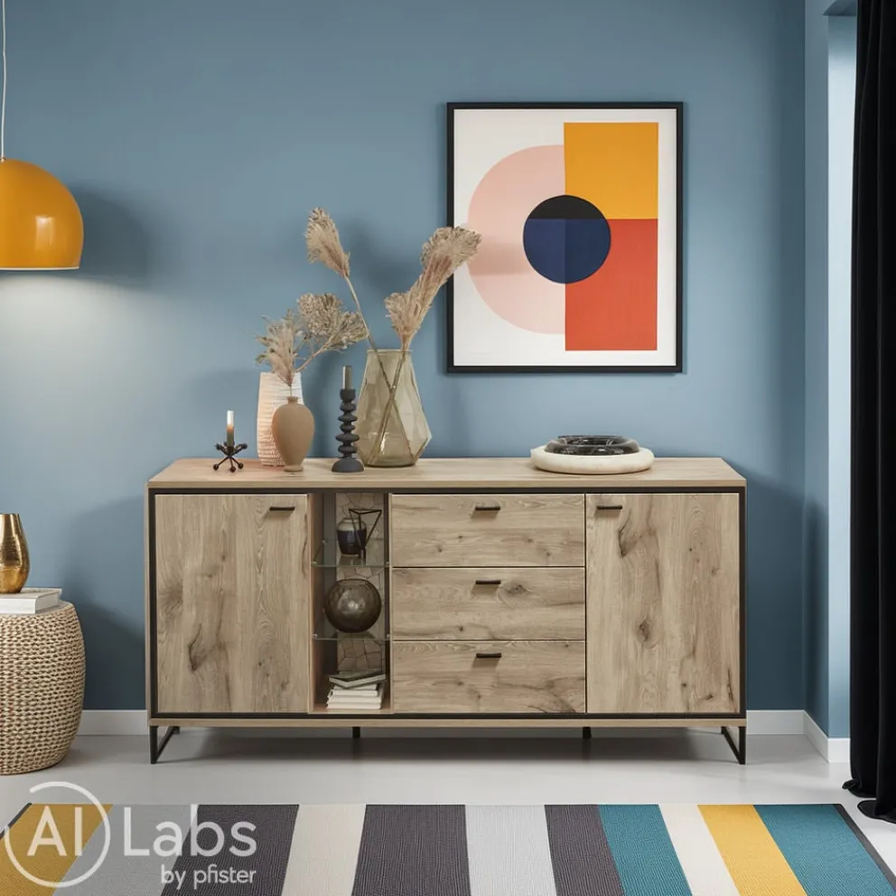 Livetastic Sideboard Ruben eichefarbig, schwarz Best