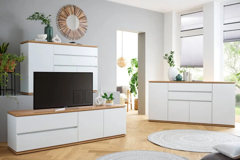 Xora Sideboard Yamael eichefarbig, weiss Sale