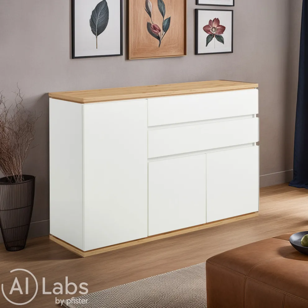 Xora Sideboard Yamael eichefarbig, weiss Sale