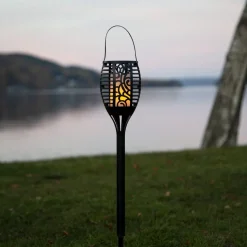 Star Trading Solarleuchte Flame schwarz Discount