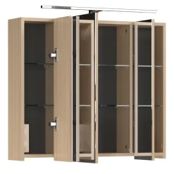 MID.YOU Spiegelschrank Lavega eichefarbig, transparent Outlet