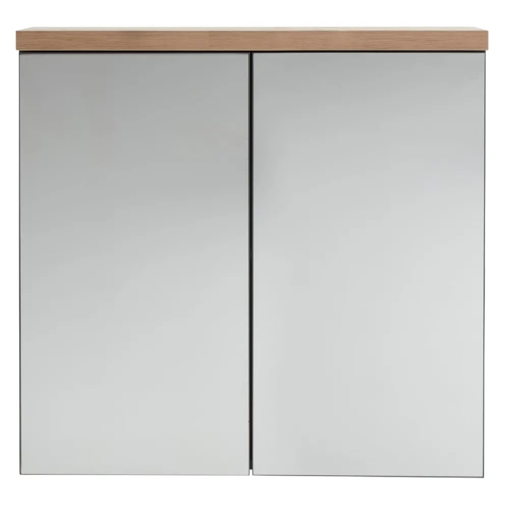 BYYU Spiegelschrank Mundi dunkelgrau, eichefarbig, transparent New