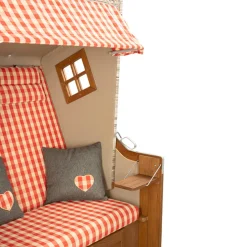 Nouvel Strandkorb Interlaken braun, rot Discount