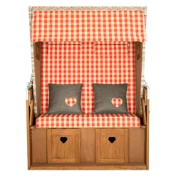 Nouvel Strandkorb Interlaken braun, rot Discount