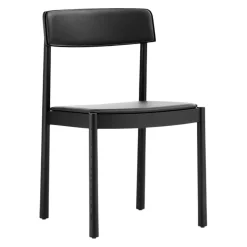 Normann Copenhagen Stuhl Timb Ultra Leather Black, eschefarbig New