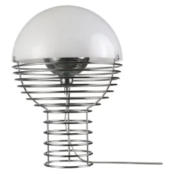 Verpan Tischleuchte Wire chromfarbig, weiss Hot