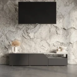 Temahome TV-Möbel VERONE betongrau, schwarz Hot