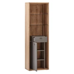 BYYU Vitrine Lizzano dunkelgrau, eichefarbig Best