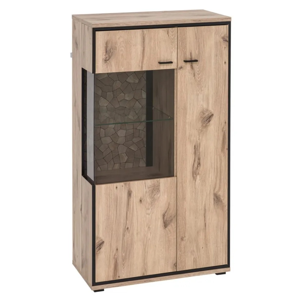 Livetastic Vitrine Ruben eichefarbig, schwarz