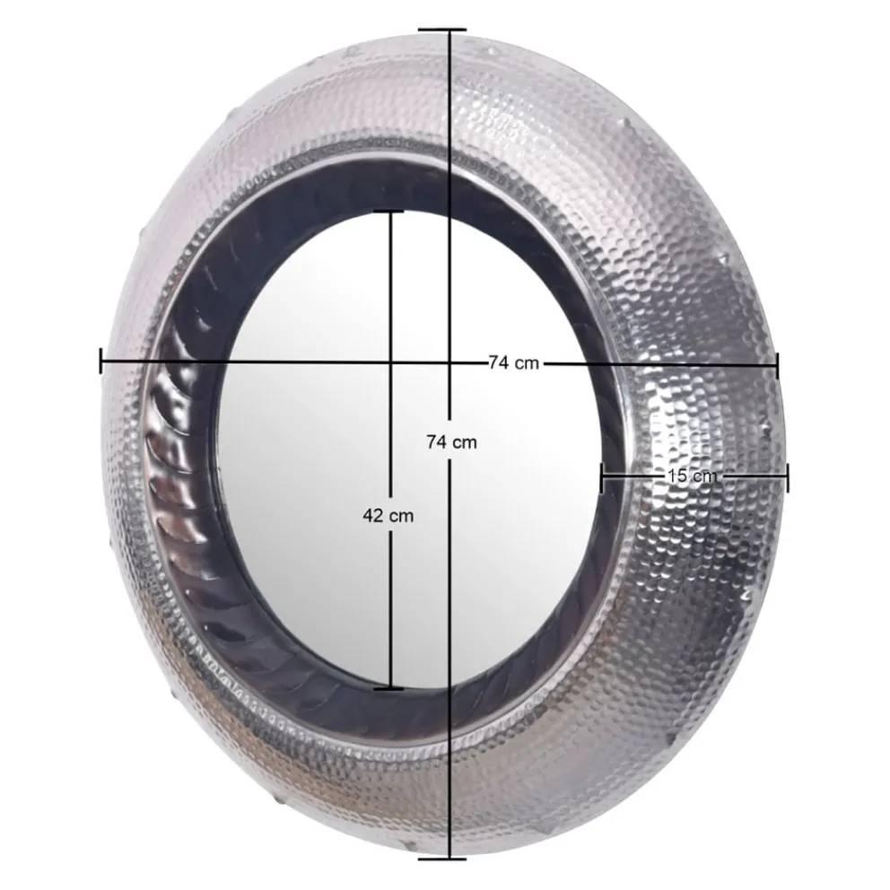 MID.YOU Wandspiegel Metall grau Clearance