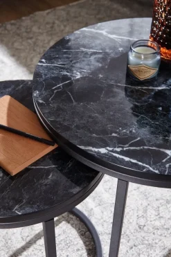MID.YOU Zweisatztisch Marmor schwarz Outlet
